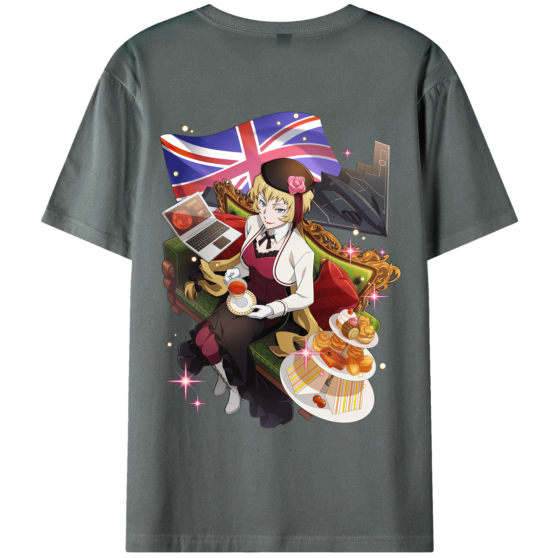 （画像用） 文豪ストレイドッグス Bungo Stray Dogs 綿100％ メンズ半袖Tシャツ（バックプリント） 通気性